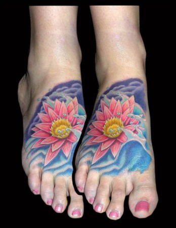 Looking for unique  Tattoos? Water Llly Foot